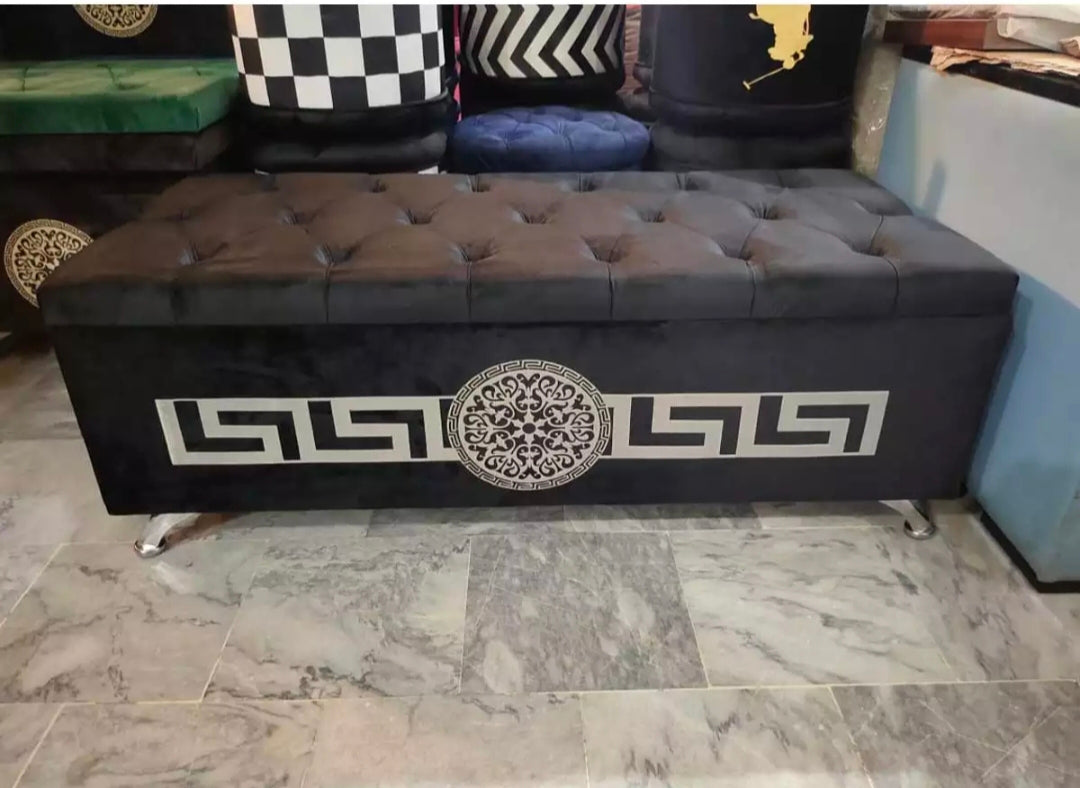 Wooden Storage Ottoman