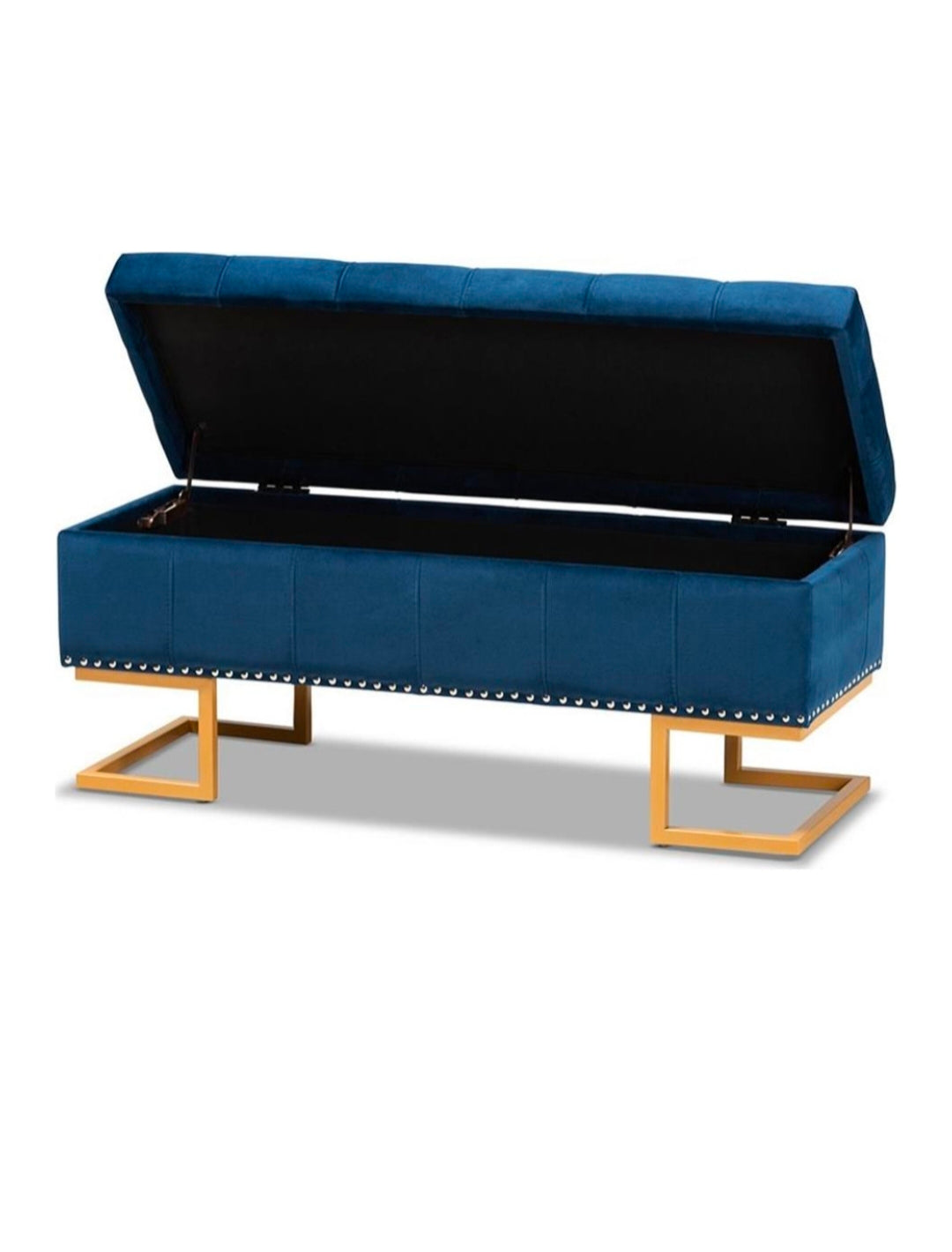 Storage ottoman with Brass square