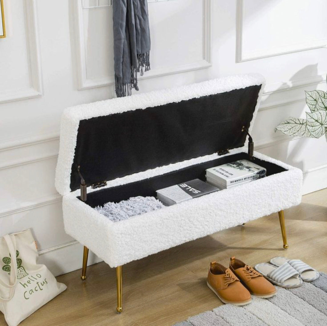 Storage ottoman Setty brass legs