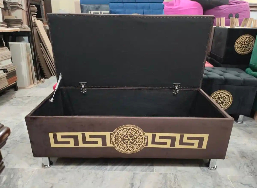 Wooden Storage Ottoman