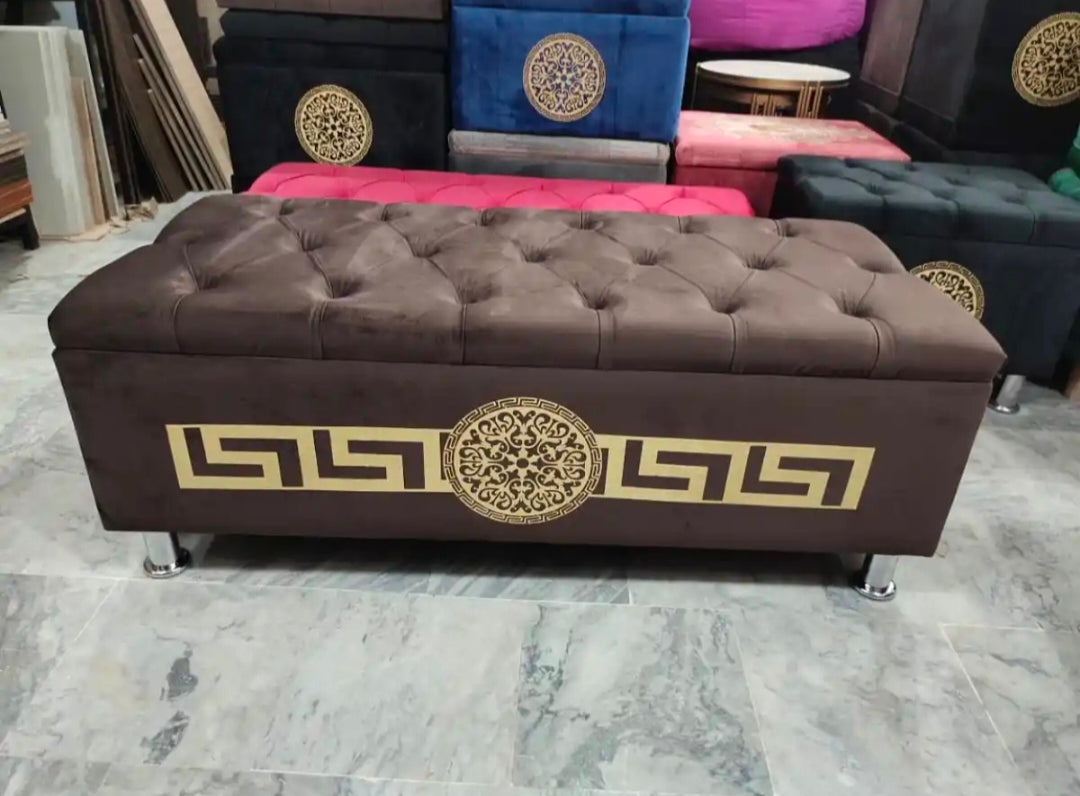 Wooden Storage Ottoman