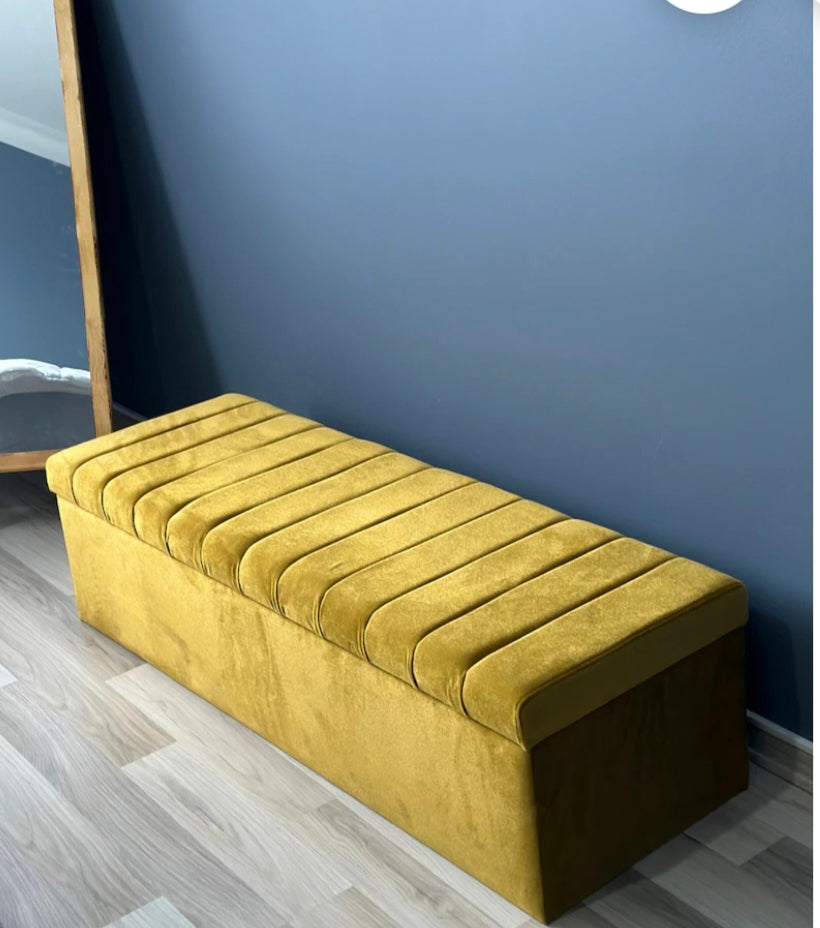 Wooden Ottoman Storage Puffy (topline)