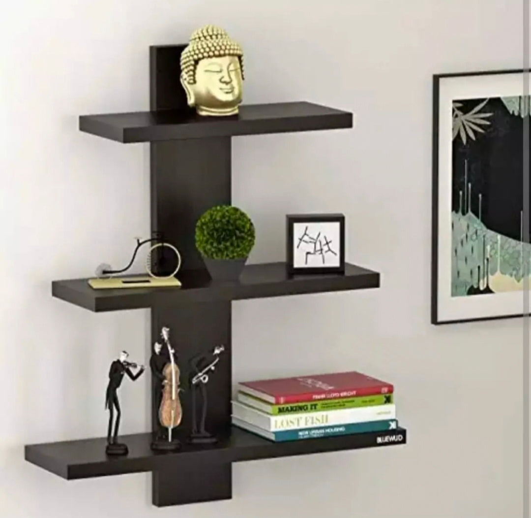 3 Tier Wall Shelf Black