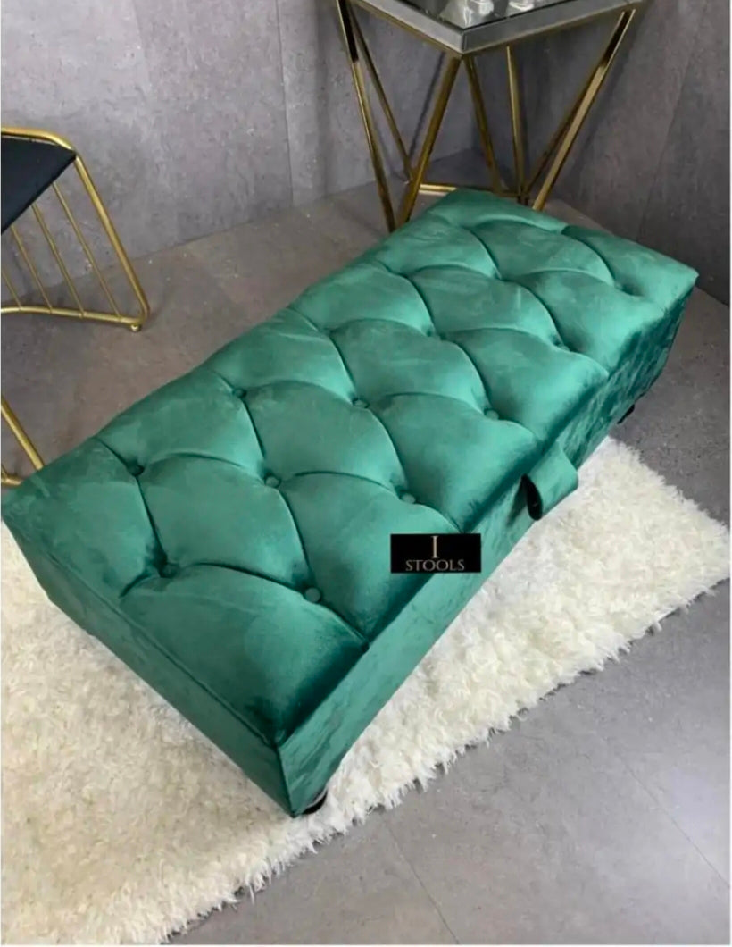 Wooden Ottoman Storage Puffy