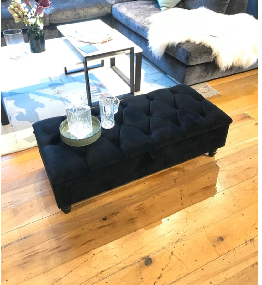 Wooden Ottoman Storage Puffy