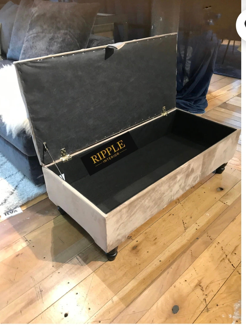 Wooden Storage Ottoman
