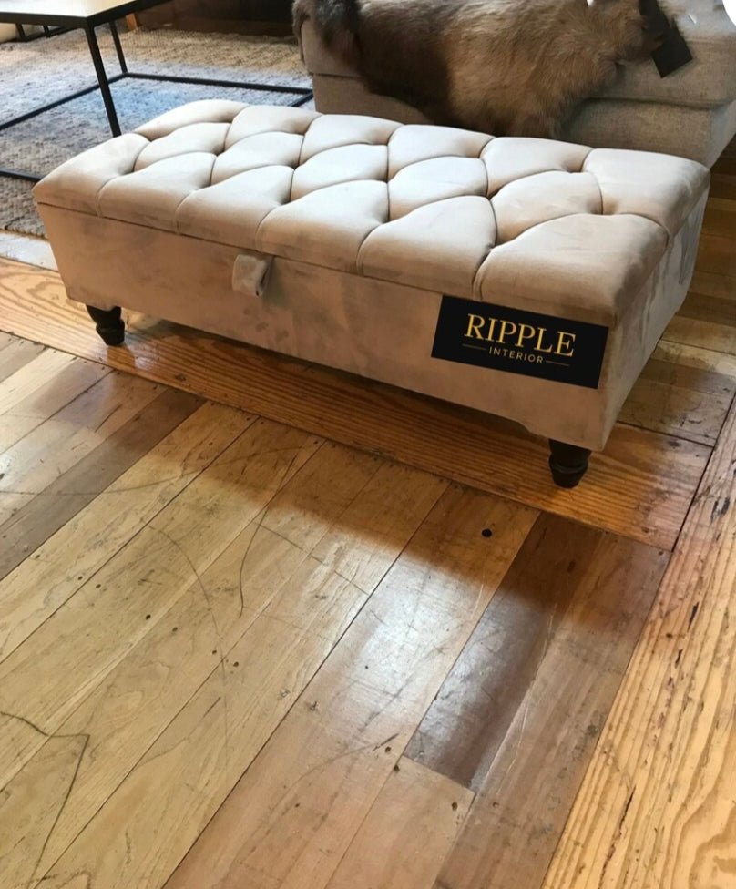 Wooden Storage Ottoman