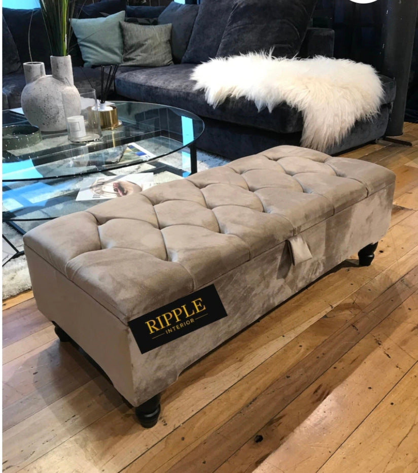 Wooden Storage Ottoman