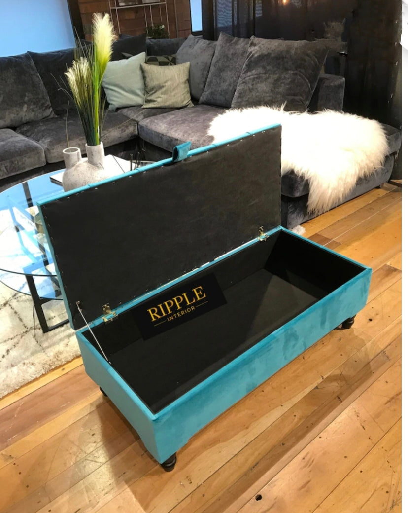 Wooden Storage Ottoman