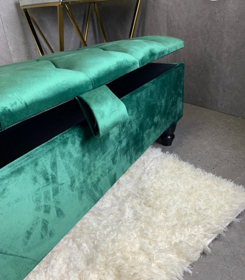 Wooden Ottoman Storage Puffy