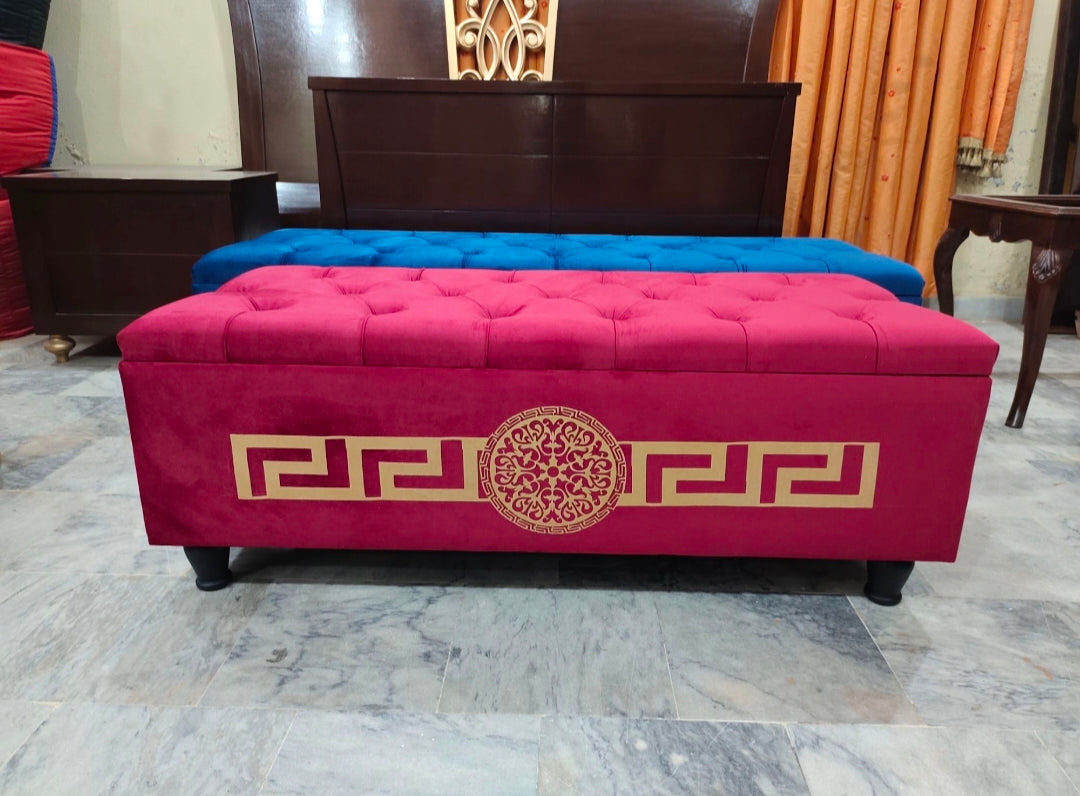 Wooden Storage Ottoman