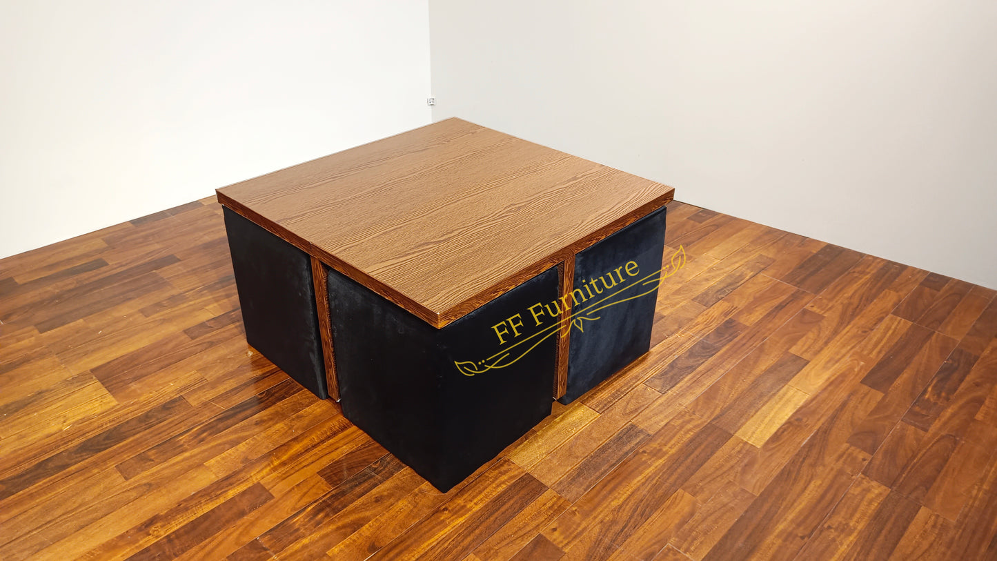 Dining Table With four Storage Ottoman