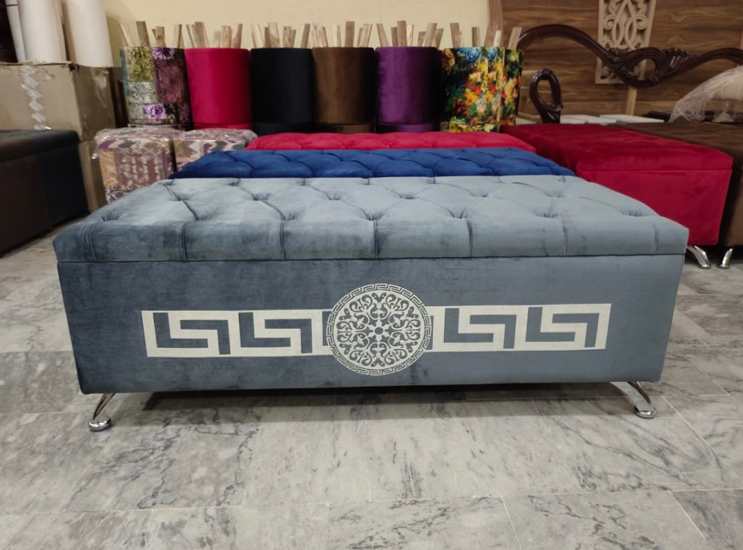 Wooden Storage Ottoman