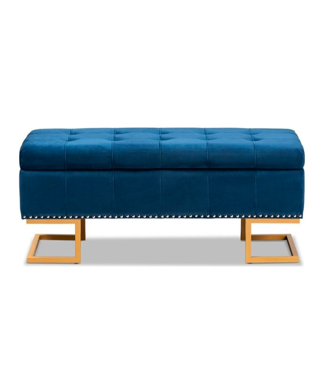 Storage ottoman with Brass square