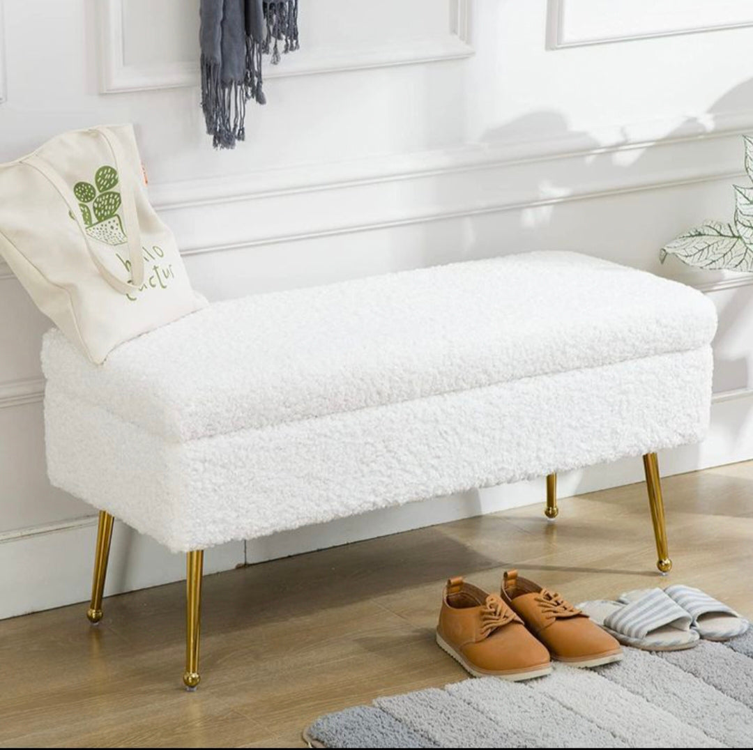 Storage ottoman Setty brass legs