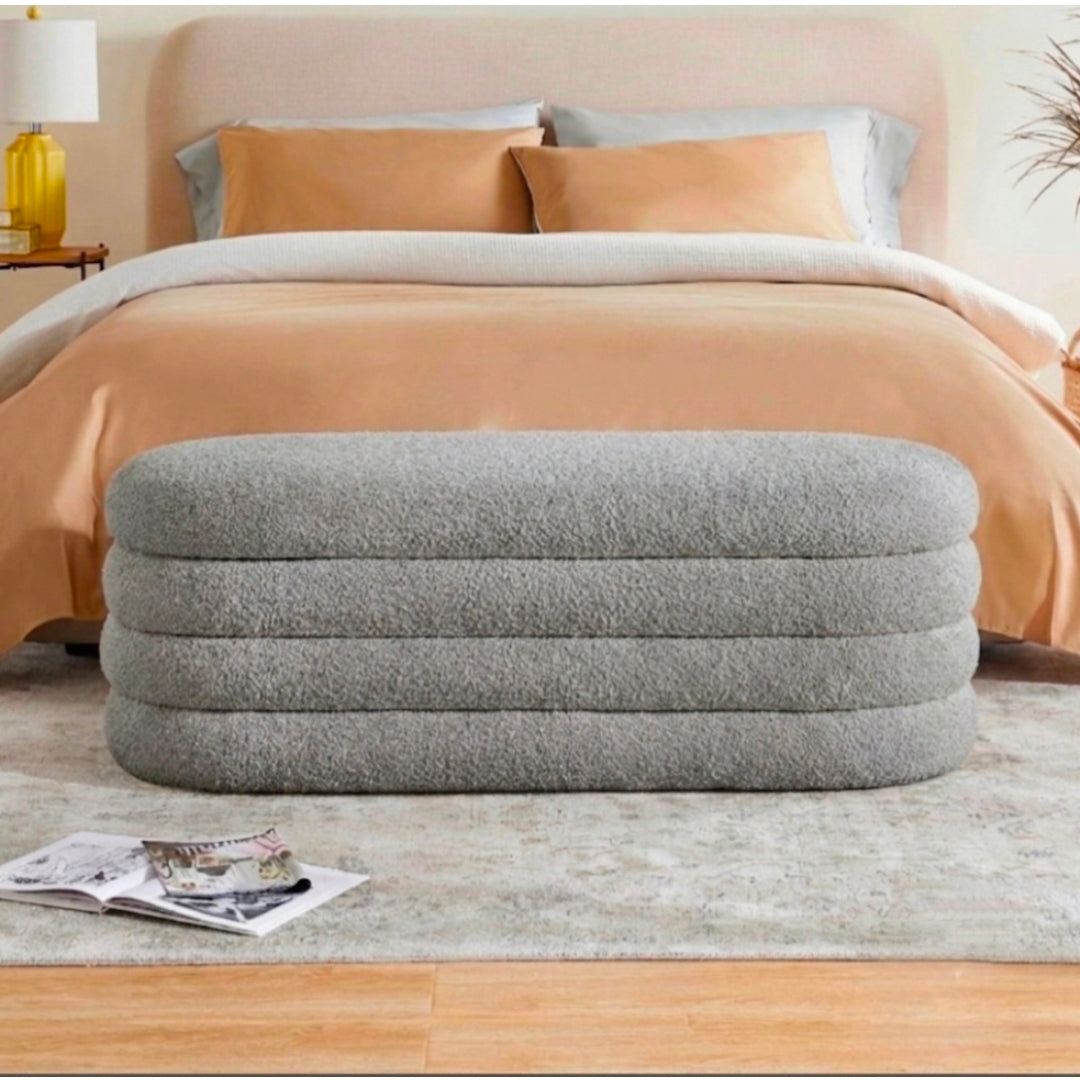 Modren Storage Round Boucle Fabric