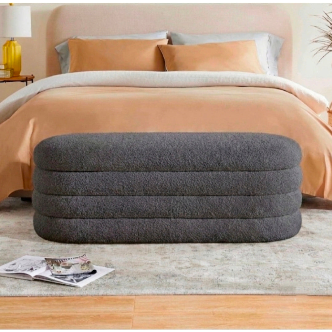 Modren Storage Round Boucle Fabric