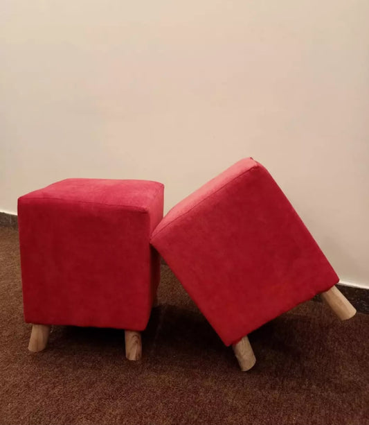 Wooden Ottomans Stool pair