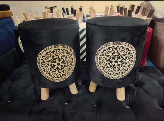 Wooden Ottomans Stool pair