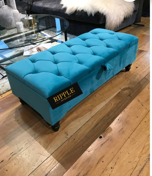 Wooden Storage Ottoman