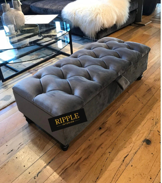 Wooden Storage Ottoman