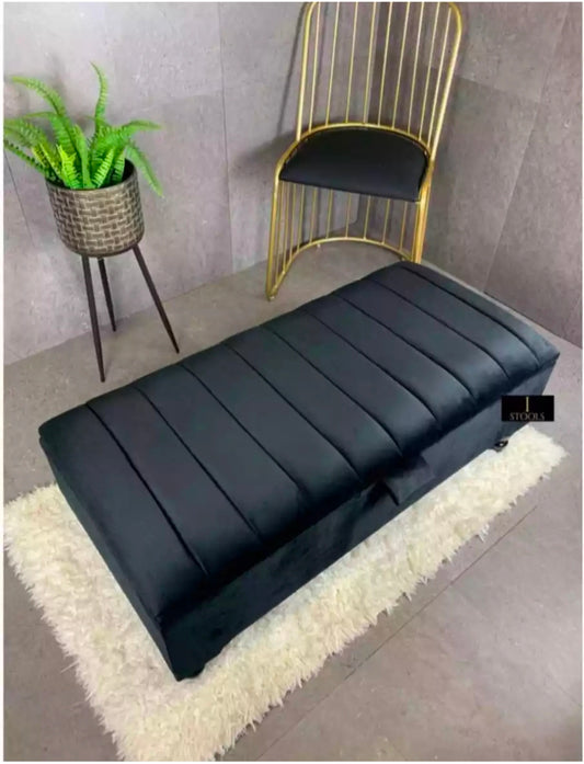 Wooden Ottoman Storage Puffy