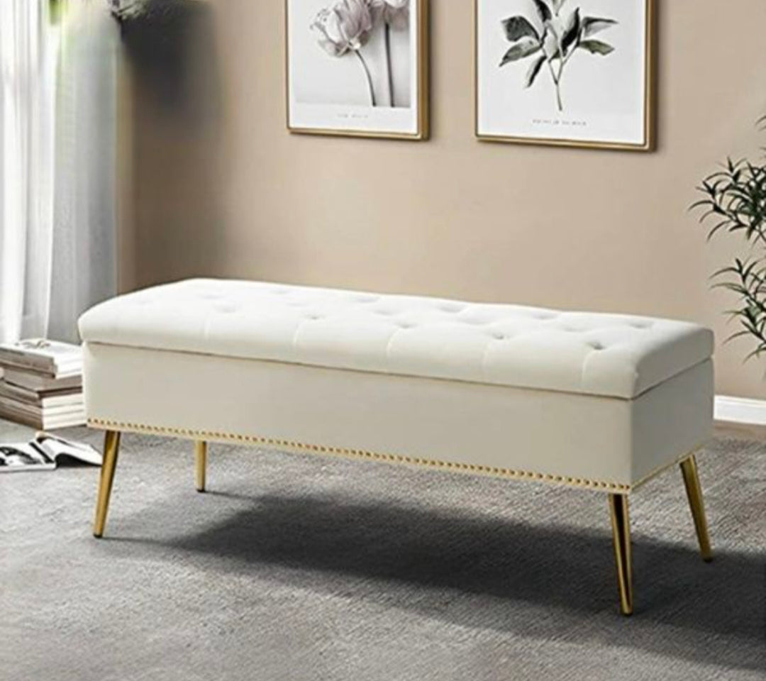Storage Ottoman Setty Brass Legs – FF Furniture