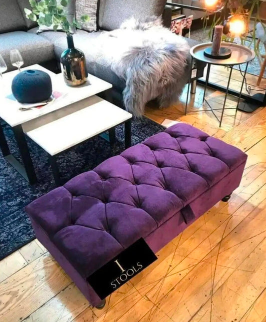Wooden Storage Ottoman Puffy