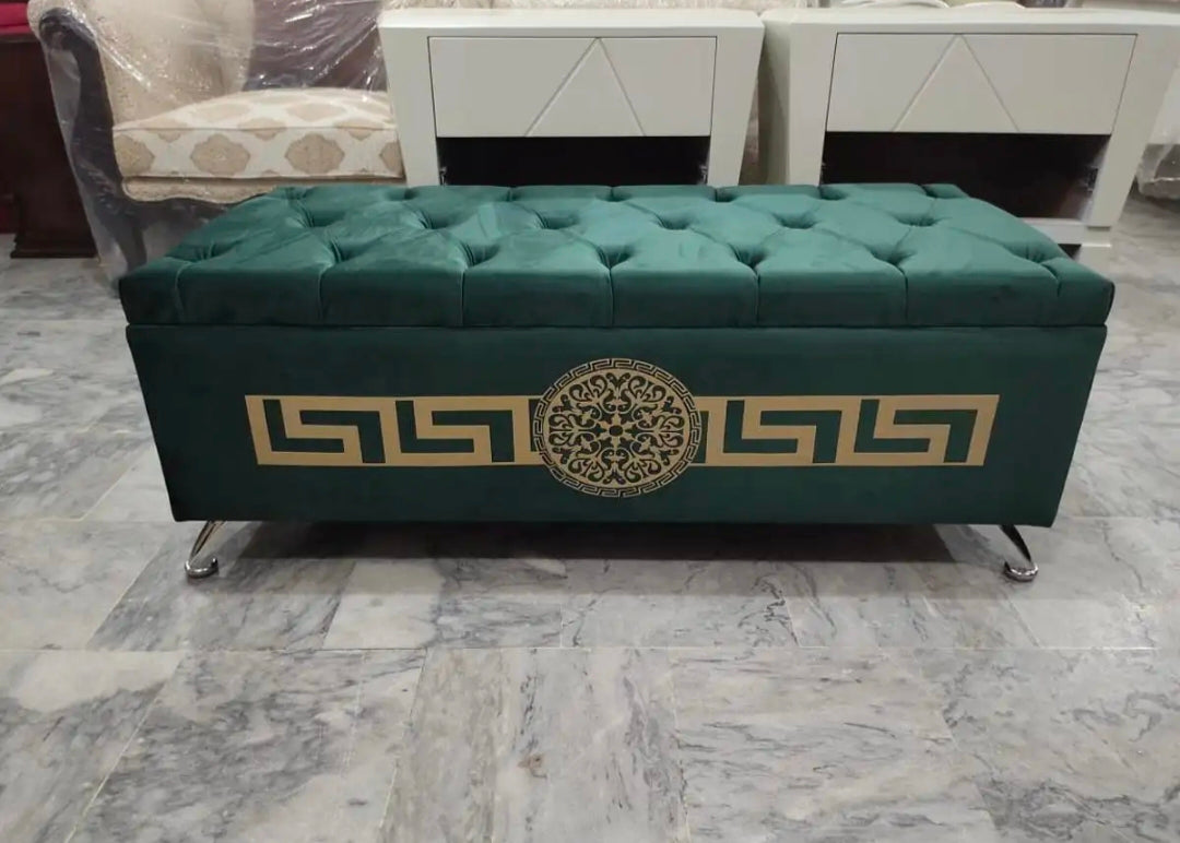 Wooden Storage Ottoman