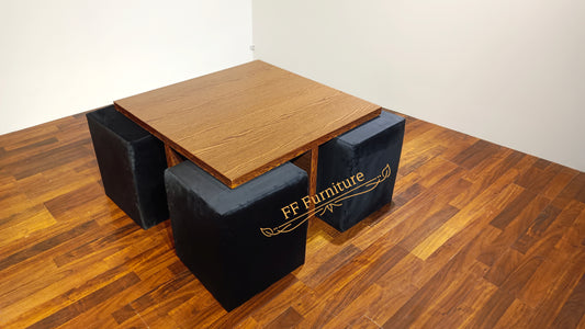 Dining Table With four Storage Ottoman