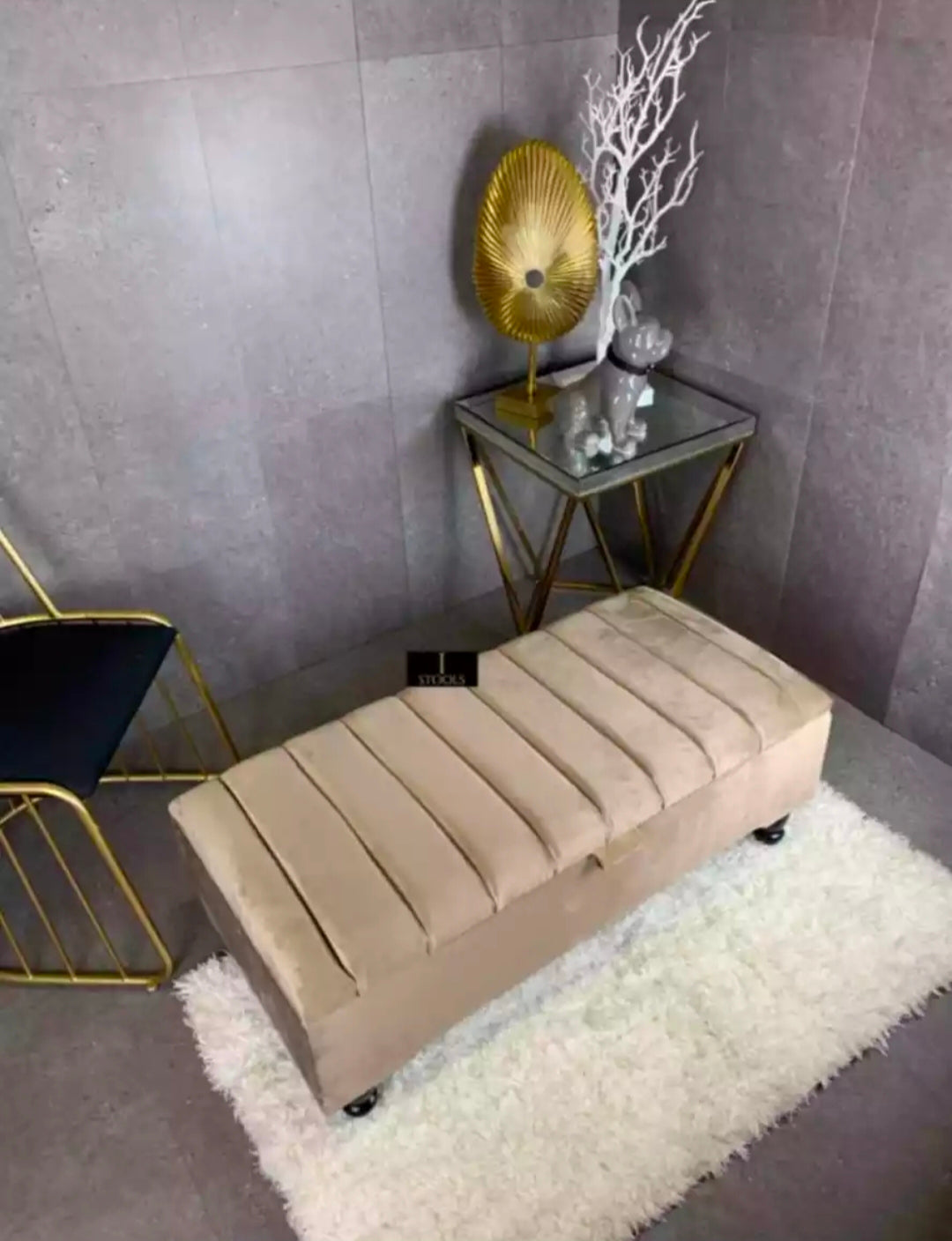 Wooden Ottoman Storage Puffy